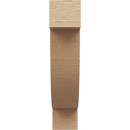 Ekena Millwork - CORUR035X12X16ALPRCPR - Timberthane Faux Wood Corbel, Alpine Style, 3 1/2"W x 12"D x 16"H, Primed Tan