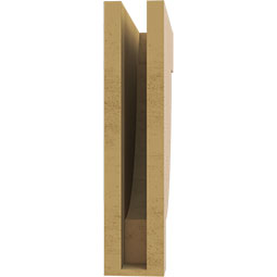 Ekena Millwork - CORUR035X12X16ALPRCPR - Timberthane Faux Wood Corbel, Alpine Style, 3 1/2"W x 12"D x 16"H, Primed Tan