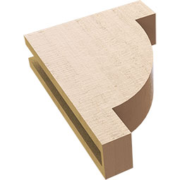 Ekena Millwork - CORUR035X12X16ALPRCPR - Timberthane Faux Wood Corbel, Alpine Style, 3 1/2"W x 12"D x 16"H, Primed Tan