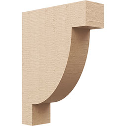 Ekena Millwork - CORUR035X12X16ALPRCPR - Timberthane Faux Wood Corbel, Alpine Style, 3 1/2"W x 12"D x 16"H, Primed Tan