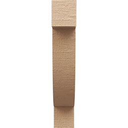 Ekena Millwork - CORUR035X12X20ALPRCPR - Timberthane Faux Wood Corbel, Alpine Style, 3 1/2"W x 12"D x 20"H, Primed Tan