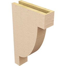 Ekena Millwork - CORUR035X12X20ALPRCPR - Timberthane Faux Wood Corbel, Alpine Style, 3 1/2"W x 12"D x 20"H, Primed Tan