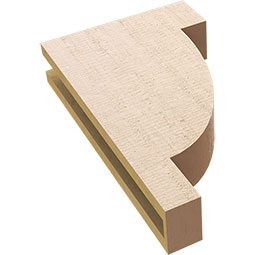 Ekena Millwork - CORUR035X12X20ALPRCPR - Timberthane Faux Wood Corbel, Alpine Style, 3 1/2"W x 12"D x 20"H, Primed Tan
