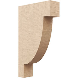 Ekena Millwork - CORUR035X12X20ALPRCPR - Timberthane Faux Wood Corbel, Alpine Style, 3 1/2"W x 12"D x 20"H, Primed Tan