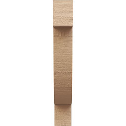 Ekena Millwork - CORUR035X12X24ALPRCPR - Timberthane Faux Wood Corbel, Alpine Style, 3 1/2"W x 12"D x 24"H, Primed Tan