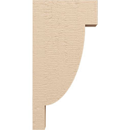 Ekena Millwork - CORUR035X12X24ALPRCPR - Timberthane Faux Wood Corbel, Alpine Style, 3 1/2"W x 12"D x 24"H, Primed Tan
