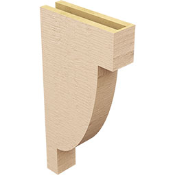 Ekena Millwork - CORUR035X12X24ALPRCPR - Timberthane Faux Wood Corbel, Alpine Style, 3 1/2"W x 12"D x 24"H, Primed Tan