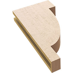 Ekena Millwork - CORUR035X12X24ALPRCPR - Timberthane Faux Wood Corbel, Alpine Style, 3 1/2"W x 12"D x 24"H, Primed Tan