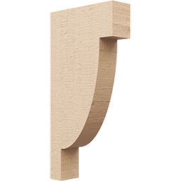 Ekena Millwork - CORUR035X12X24ALPRCPR - Timberthane Faux Wood Corbel, Alpine Style, 3 1/2"W x 12"D x 24"H, Primed Tan