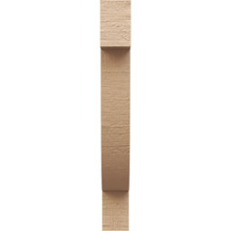 Ekena Millwork - CORUR035X12X28ALPRCPR - Timberthane Faux Wood Corbel, Alpine Style, 3 1/2"W x 12"D x 28"H, Primed Tan
