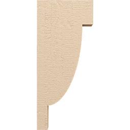 Ekena Millwork - CORUR035X12X28ALPRCPR - Timberthane Faux Wood Corbel, Alpine Style, 3 1/2"W x 12"D x 28"H, Primed Tan
