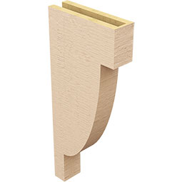 Ekena Millwork - CORUR035X12X28ALPRCPR - Timberthane Faux Wood Corbel, Alpine Style, 3 1/2"W x 12"D x 28"H, Primed Tan