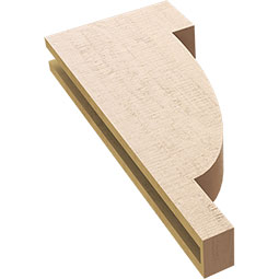 Ekena Millwork - CORUR035X12X28ALPRCPR - Timberthane Faux Wood Corbel, Alpine Style, 3 1/2"W x 12"D x 28"H, Primed Tan