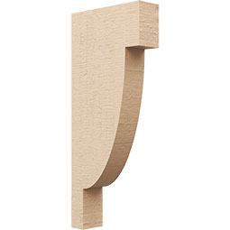 Ekena Millwork - CORUR035X12X28ALPRCPR - Timberthane Faux Wood Corbel, Alpine Style, 3 1/2"W x 12"D x 28"H, Primed Tan