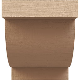 Ekena Millwork - CORUR055X06X06ALPRCPR - Timberthane Faux Wood Corbel, Alpine Style, 5 1/2"W x 6"D x 6"H, Primed Tan