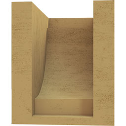 Ekena Millwork - CORUR055X06X06ALPRCPR - Timberthane Faux Wood Corbel, Alpine Style, 5 1/2"W x 6"D x 6"H, Primed Tan