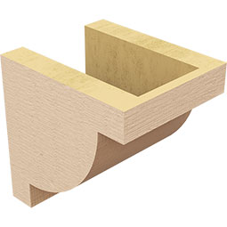 Ekena Millwork - CORUR055X06X06ALPRCPR - Timberthane Faux Wood Corbel, Alpine Style, 5 1/2"W x 6"D x 6"H, Primed Tan