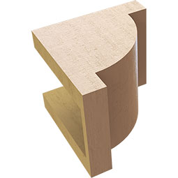 Ekena Millwork - CORUR055X06X06ALPRCPR - Timberthane Faux Wood Corbel, Alpine Style, 5 1/2"W x 6"D x 6"H, Primed Tan