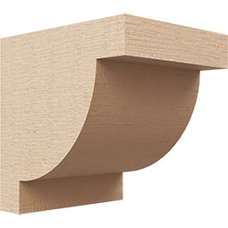 Ekena Millwork - CORUR055X06X06ALPRCPR - Timberthane Faux Wood Corbel, Alpine Style, 5 1/2"W x 6"D x 6"H, Primed Tan