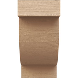 Ekena Millwork - CORUR055X06X10ALPRCPR - Timberthane Faux Wood Corbel, Alpine Style, 5 1/2"W x 6"D x 10"H, Primed Tan