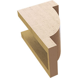 Ekena Millwork - CORUR055X06X10ALPRCPR - Timberthane Faux Wood Corbel, Alpine Style, 5 1/2"W x 6"D x 10"H, Primed Tan