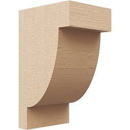 Ekena Millwork - CORUR055X06X10ALPRCPR - Timberthane Faux Wood Corbel, Alpine Style, 5 1/2"W x 6"D x 10"H, Primed Tan