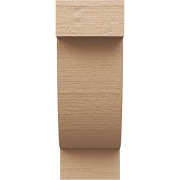Ekena Millwork - CORUR055X06X14ALPRCPR - Timberthane Faux Wood Corbel, Alpine Style, 5 1/2"W x 6"D x 14"H, Primed Tan
