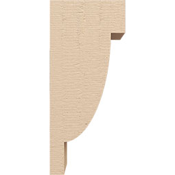 Ekena Millwork - CORUR055X06X14ALPRCPR - Timberthane Faux Wood Corbel, Alpine Style, 5 1/2"W x 6"D x 14"H, Primed Tan