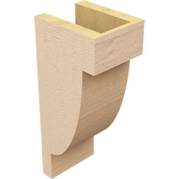 Ekena Millwork - CORUR055X06X14ALPRCPR - Timberthane Faux Wood Corbel, Alpine Style, 5 1/2"W x 6"D x 14"H, Primed Tan