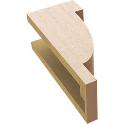 Ekena Millwork - CORUR055X06X14ALPRCPR - Timberthane Faux Wood Corbel, Alpine Style, 5 1/2"W x 6"D x 14"H, Primed Tan