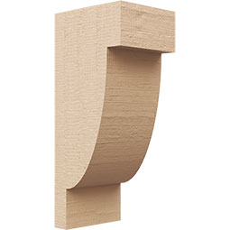 Ekena Millwork - CORUR055X06X14ALPRCPR - Timberthane Faux Wood Corbel, Alpine Style, 5 1/2"W x 6"D x 14"H, Primed Tan