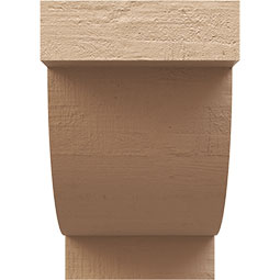 Ekena Millwork - CORUR055X08X08ALPRCPR - Timberthane Faux Wood Corbel, Alpine Style, 5 1/2"W x 8"D x 8"H, Primed Tan