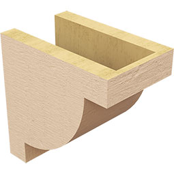 Ekena Millwork - CORUR055X08X08ALPRCPR - Timberthane Faux Wood Corbel, Alpine Style, 5 1/2"W x 8"D x 8"H, Primed Tan