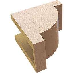 Ekena Millwork - CORUR055X08X08ALPRCPR - Timberthane Faux Wood Corbel, Alpine Style, 5 1/2"W x 8"D x 8"H, Primed Tan