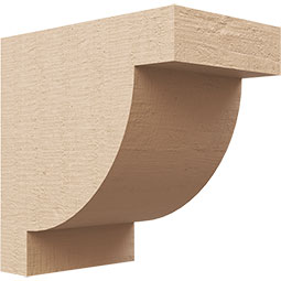 Ekena Millwork - CORUR055X08X08ALPRCPR - Timberthane Faux Wood Corbel, Alpine Style, 5 1/2"W x 8"D x 8"H, Primed Tan