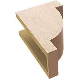 Ekena Millwork - CORUR055X08X12ALPRCPR - Timberthane Faux Wood Corbel, Alpine Style, 5 1/2"W x 8"D x 12"H, Primed Tan