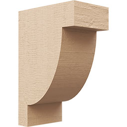 Ekena Millwork - CORUR055X08X12ALPRCPR - Timberthane Faux Wood Corbel, Alpine Style, 5 1/2"W x 8"D x 12"H, Primed Tan