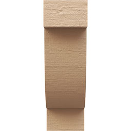 Ekena Millwork - CORUR055X08X16ALPRCPR - Timberthane Faux Wood Corbel, Alpine Style, 5 1/2"W x 8"D x 16"H, Primed Tan