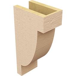 Ekena Millwork - CORUR055X08X16ALPRCPR - Timberthane Faux Wood Corbel, Alpine Style, 5 1/2"W x 8"D x 16"H, Primed Tan