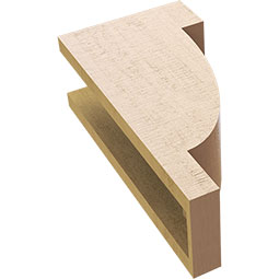 Ekena Millwork - CORUR055X08X16ALPRCPR - Timberthane Faux Wood Corbel, Alpine Style, 5 1/2"W x 8"D x 16"H, Primed Tan