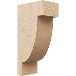 Ekena Millwork - CORUR055X08X16ALPRCPR - Timberthane Faux Wood Corbel, Alpine Style, 5 1/2"W x 8"D x 16"H, Primed Tan