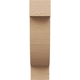 Ekena Millwork - CORUR055X08X20ALPRCPR - Timberthane Faux Wood Corbel, Alpine Style, 5 1/2"W x 8"D x 20"H, Primed Tan