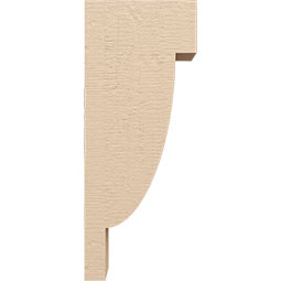 Ekena Millwork - CORUR055X08X20ALPRCPR - Timberthane Faux Wood Corbel, Alpine Style, 5 1/2"W x 8"D x 20"H, Primed Tan