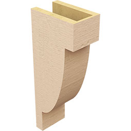 Ekena Millwork - CORUR055X08X20ALPRCPR - Timberthane Faux Wood Corbel, Alpine Style, 5 1/2"W x 8"D x 20"H, Primed Tan