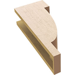Ekena Millwork - CORUR055X08X20ALPRCPR - Timberthane Faux Wood Corbel, Alpine Style, 5 1/2"W x 8"D x 20"H, Primed Tan