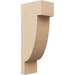 Ekena Millwork - CORUR055X08X20ALPRCPR - Timberthane Faux Wood Corbel, Alpine Style, 5 1/2"W x 8"D x 20"H, Primed Tan