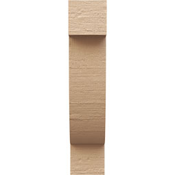 Ekena Millwork - CORUR055X08X24ALPRCPR - Timberthane Faux Wood Corbel, Alpine Style, 5 1/2"W x 8"D x 24"H, Primed Tan