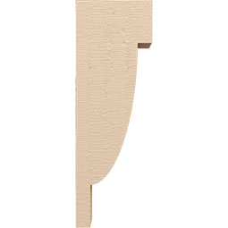 Ekena Millwork - CORUR055X08X24ALPRCPR - Timberthane Faux Wood Corbel, Alpine Style, 5 1/2"W x 8"D x 24"H, Primed Tan