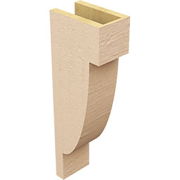 Ekena Millwork - CORUR055X08X24ALPRCPR - Timberthane Faux Wood Corbel, Alpine Style, 5 1/2"W x 8"D x 24"H, Primed Tan