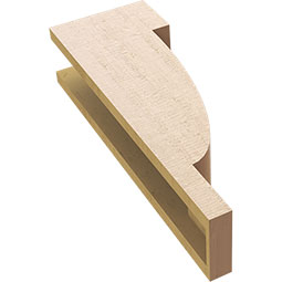 Ekena Millwork - CORUR055X08X24ALPRCPR - Timberthane Faux Wood Corbel, Alpine Style, 5 1/2"W x 8"D x 24"H, Primed Tan